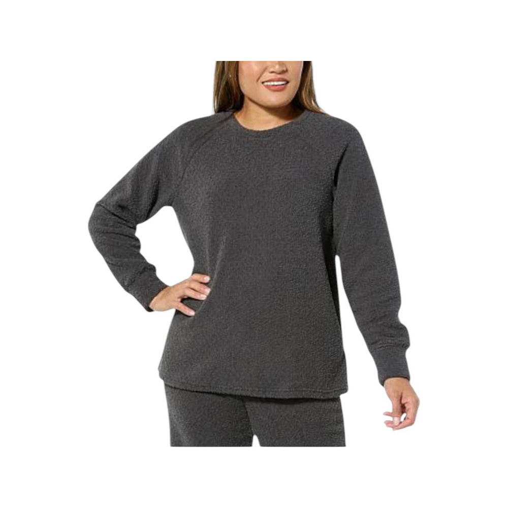 Comfort Code Wome's Marshmallow Knit Crew Neck Top Charcoal - Regular